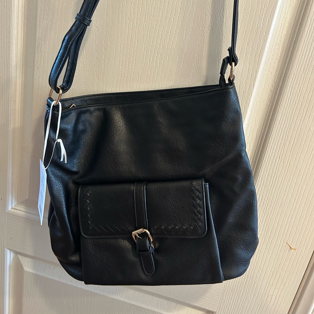 NWT Black Vegan Leather Handbag